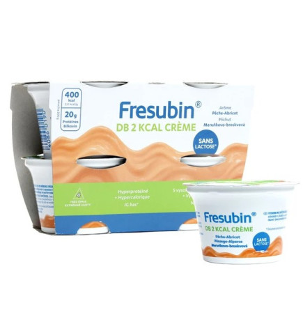Fresubin DB – Crème Dessert 2 kcal Pêche Abricot, 4 x 200 g