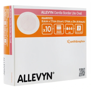 ALLEVYN Gentle Border Lite Ovale – Pansement Hydrocellulaire Ultra-fin