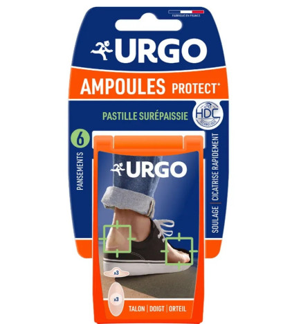 Urgo – Pansements Traitement Ampoules Talon/Doigt/Orteil, 6 unités
