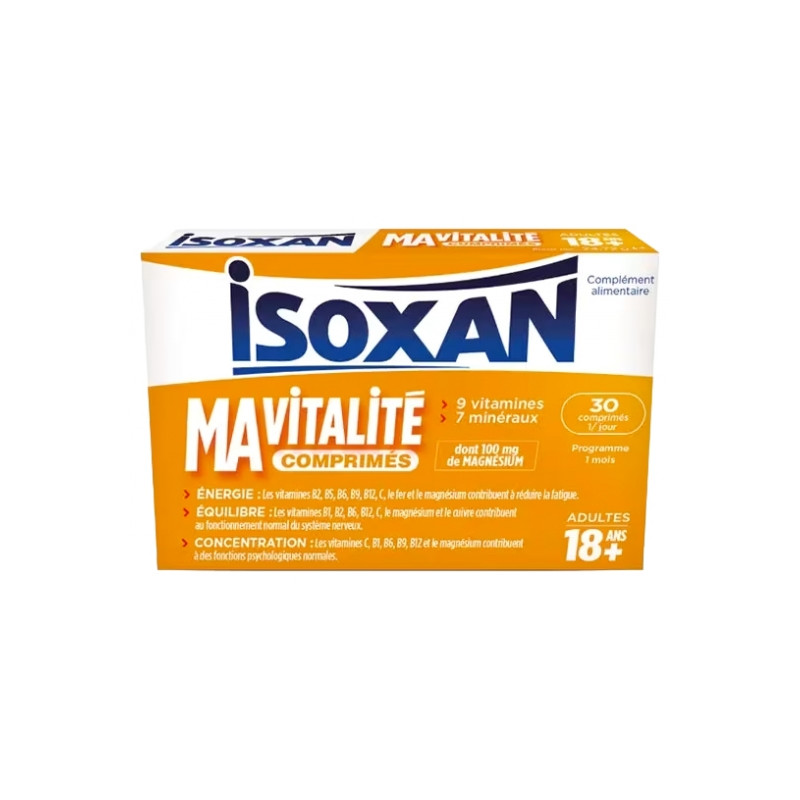 Isoxan – Ma Vitalité Adulte 18 ans+, 30 comprimés