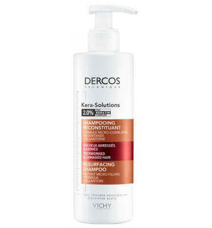 Vichy – Dercos Kera Solutions Shampoing Reconstituant Cheveux Agressés & Abîmés, 250 ml