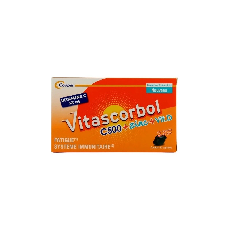 Vitascorbol – C500 Comprimés à croquer goût orange, 24 comprimés