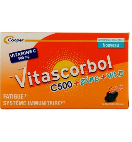 Vitascorbol – C500 Comprimés à croquer goût orange, 24 comprimés