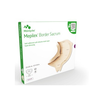 Mölnlycke – Mepilex Border Protect Sacrum/Talon, pansement hydrocellulaire auto-fixant siliconé