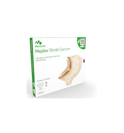 Mölnlycke – Mepilex Border Protect Sacrum/Talon, pansement hydrocellulaire auto-fixant siliconé