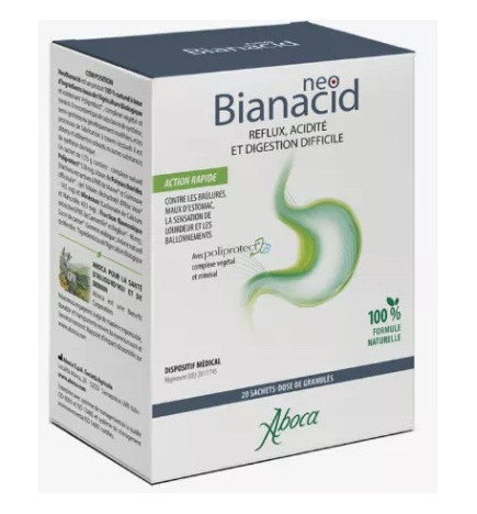 Aboca – NeoBianacid acidité et reflux goût citron, sachets-dose