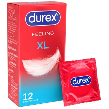 Durex – Préservatifs Feeling XL lubrifiés, 12 unités