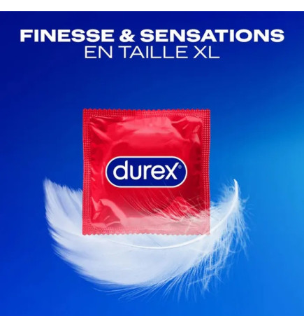 Durex – Préservatifs Feeling XL lubrifiés, 12 unités