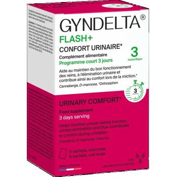 CCD – Gyndelta Flash+ confort urinaire, 6 sachets