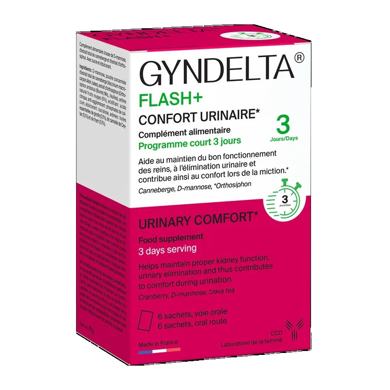 CCD – Gyndelta Flash+ confort urinaire, 6 sachets