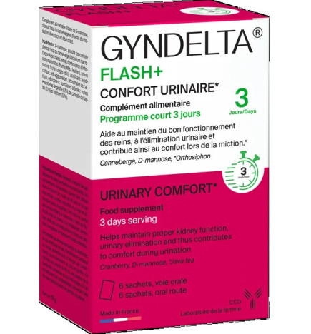 CCD – Gyndelta Flash+ confort urinaire, 6 sachets