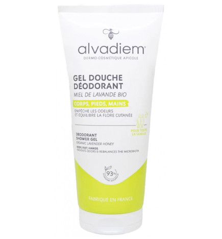 Alvadiem – Gel Douche Déodorant au miel de lavande Bio, 200 ml