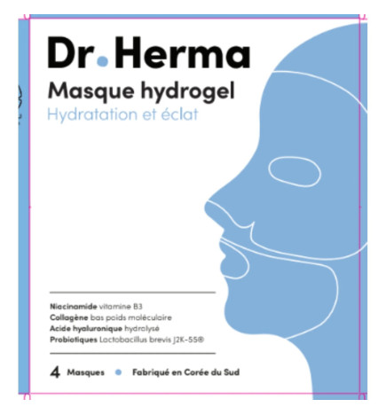 Dr. Herma – Masque hydrogel hydratation et éclat, 1 masque