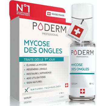 Poderm – Purifiant Mycose des Ongles Huile-Sérum Ongles & Contours, 8 ml