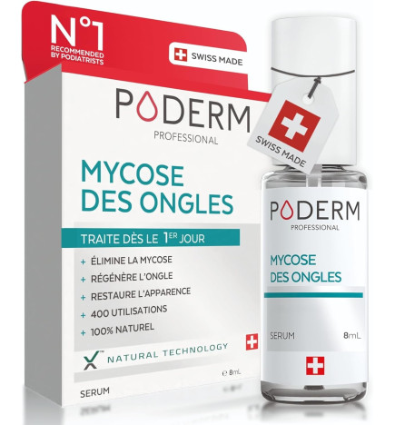 Poderm – Purifiant Mycose des Ongles Huile-Sérum Ongles & Contours, 8 ml