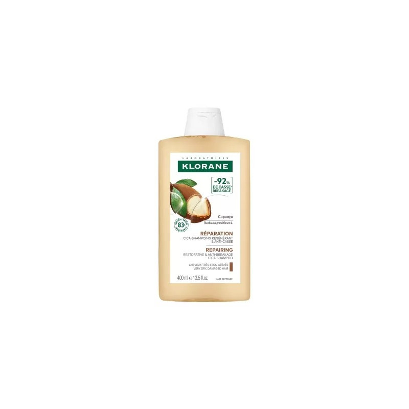 Klorane – Réparation Cica-Shampoing Régénérant & Anti-Casse au Cupuaçu, 400 ml