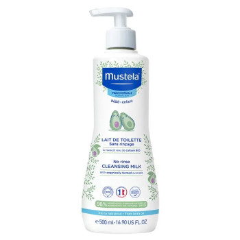 Mustela – Lait de toilette sans rinçage peaux normales, 500 ml