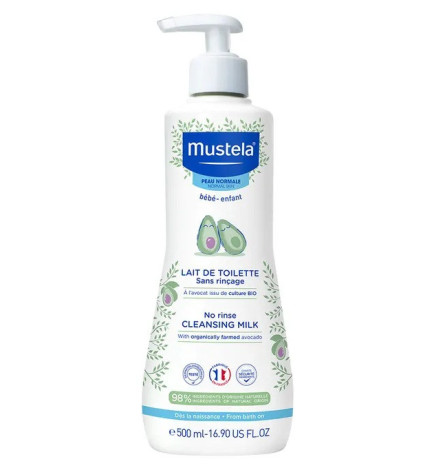 Mustela – Lait de toilette sans rinçage peaux normales, 500 ml