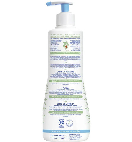 Mustela – Lait de toilette sans rinçage peaux normales, 500 ml