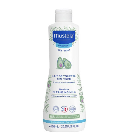 Mustela – Lait de toilette sans rinçage peaux normales, 750 ml