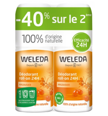 Weleda – Déodorant roll-on 24h Argousier, 50 ml