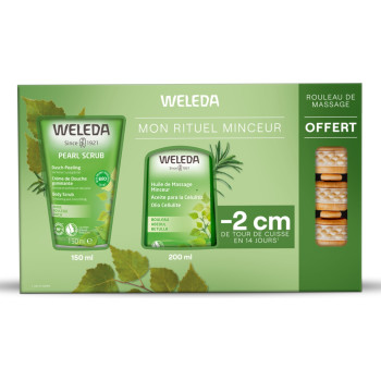 Weleda – Coffret Minceur Bouleau, huile + crème de douche + rouleau massant
