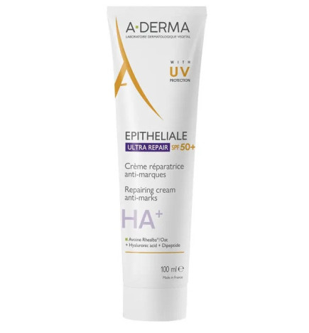 A-Derma – Epitheliale A.H Ultra Crème Réparatrice Anti-Marques SPF50+, 100 ml