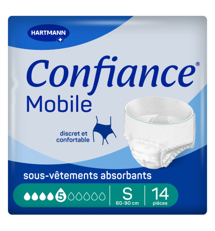 Hartmann – Confiance Mobile culotte d’incontinence 5 gouttes, taille S, 14 pièces