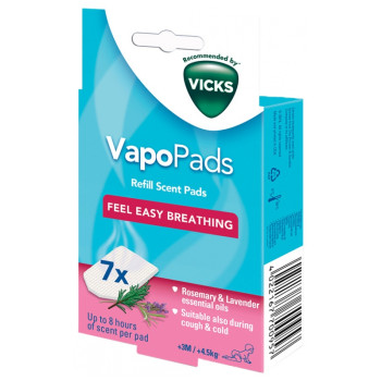 Vicks – Vapopads Romarin Lavande recharges parfumées, 7 unités