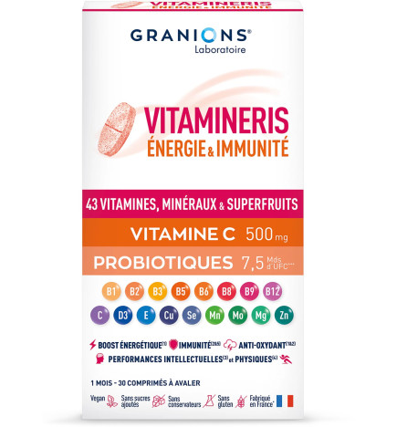 Granions – Vitamineris Énergie & Immunité comprimés effervescents, 28 comprimés