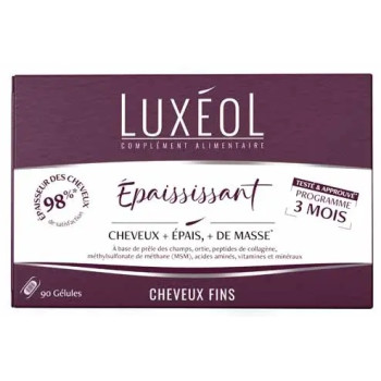Luxéol – Épaississant cheveux fins complément alimentaire, 90 gélules