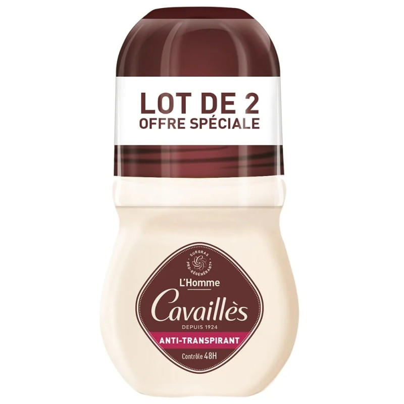 Cavaillès – Déodorant Anti-Transpirant 48H Roll-On L’Homme, 50 ml