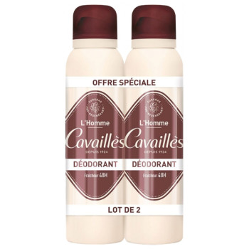 Cavaillès – Homme Déodorant Fraîcheur 48H, lot de 2 x 150 ml