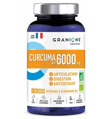 Granions – Curcuma Bio Confort articulaire & digestion, 60 gélules