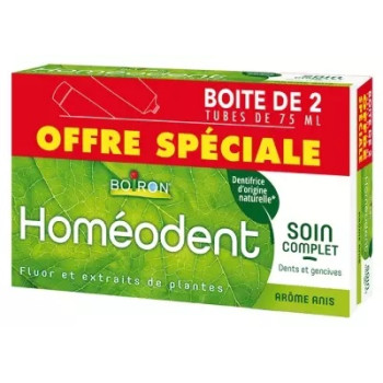 Boiron – Homéodent Soin Complet Dents et Gencives Anis, lot de 2 x 75 ml
