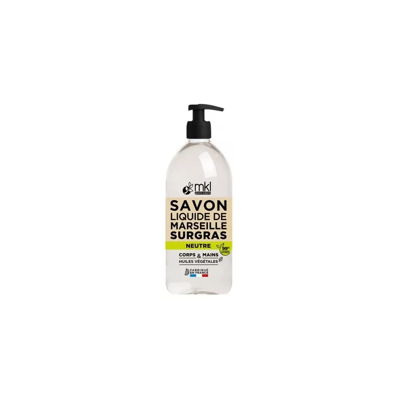 MKL Green Nature – Savon Liquide de Marseille Neutre Sans Parfum, 1 L