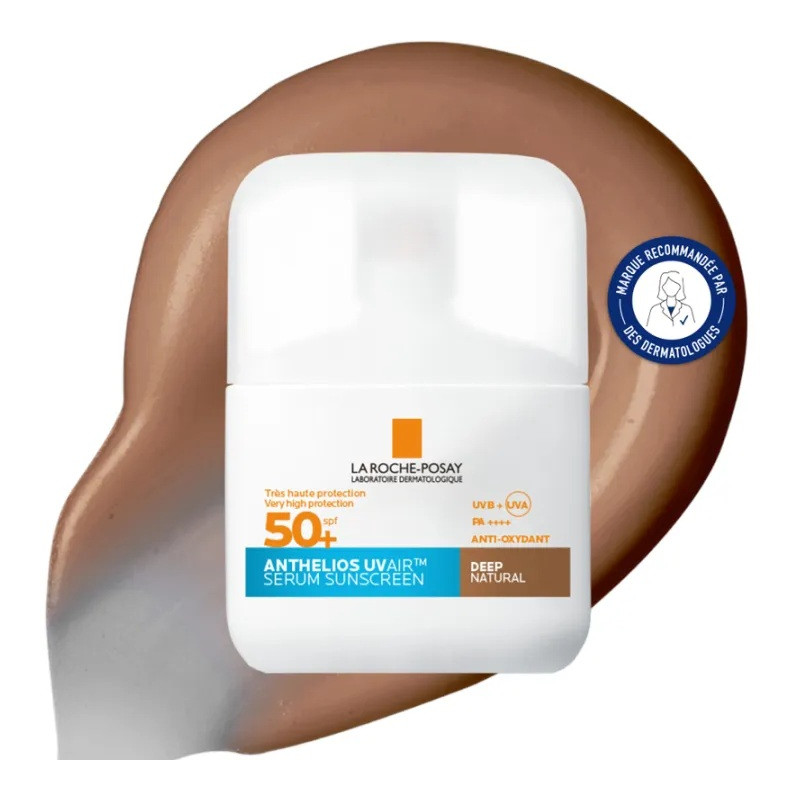 La Roche-Posay – Anthelios UVAir Teinté SPF50+ Sérum Solaire Teinte Deep, 50 ml