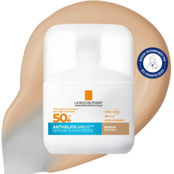 La Roche-Posay – Anthelios UVAir Teinté SPF50+ Sérum Solaire Teinté Medium Shade, 50 ml