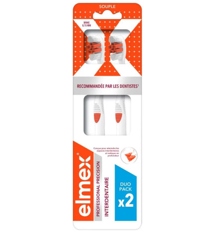 Elmex – Brosse à dents Anti-caries Professional Précision Interdentaire, 2 unités