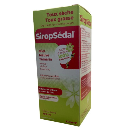Elerté – SiropSédal toux sèche et grasse goût caramel, 250 ml