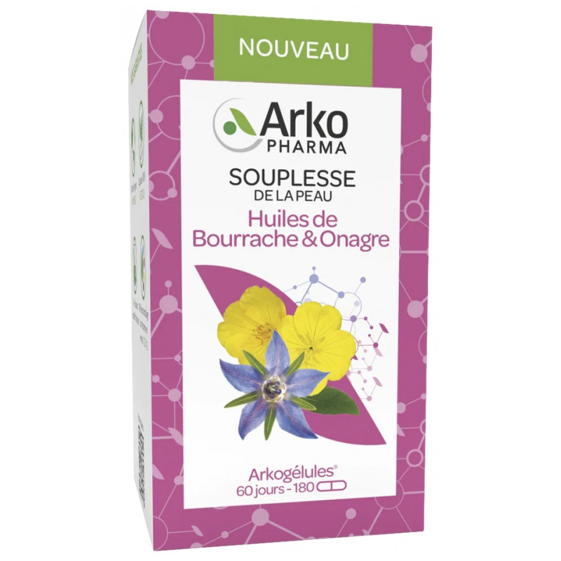 Arkopharma – Arkogélules huiles de bourrache & d’onagre, 180 gélules