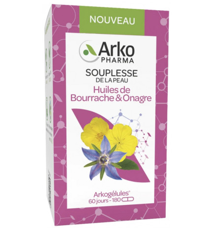 Arkopharma – Arkogélules huiles de bourrache & d’onagre, 180 gélules