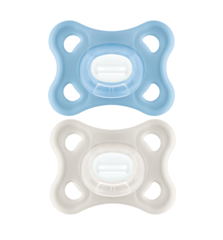 MAM – Lot de 2 sucettes Comfort en silicone avec boîte de stérilisation, 2–12 mois