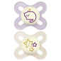 MAM – Lot de 2 sucettes Original Naissance Nuit en silicone, 0–2 mois MAM – Lot de 2 sucettes Original Naissance Nuit en silicone, 0–2 mois