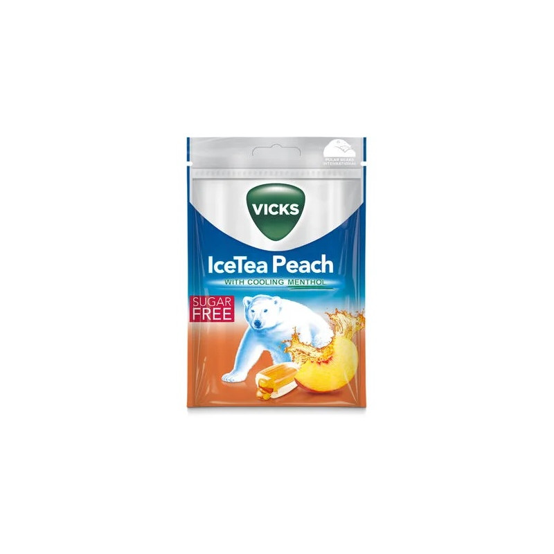 Vicks – Bonbons ice tea pêche menthol, 72 g