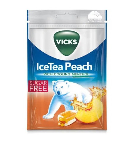 Vicks – Bonbons ice tea pêche menthol, 72 g