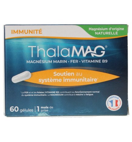 Thalamag – Magnésium marin fer vitamine B9, 60 gélules