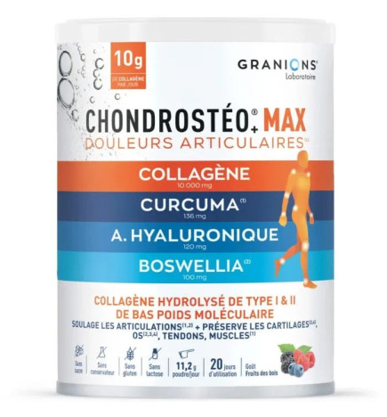 Laboratoire des Granions – Chondrostéo MAX poudre goût fruits des bois, 224 g