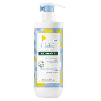 Klorane Bébé – Lait hydratant au calendula flacon pompe, 500 ml