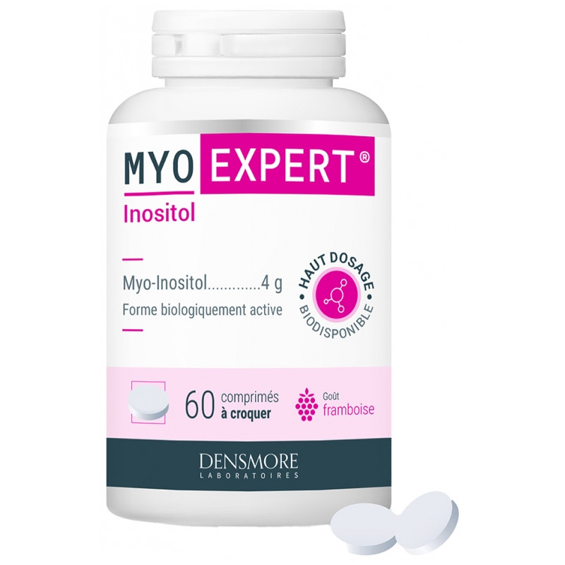 Densmore – Myo Expert Inositol comprimés à croquer framboise, 60 comprimés